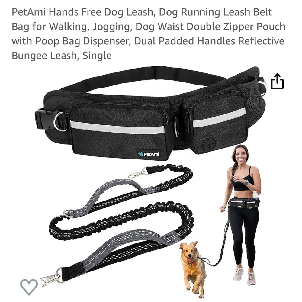 Pet hands free dog leash with belt